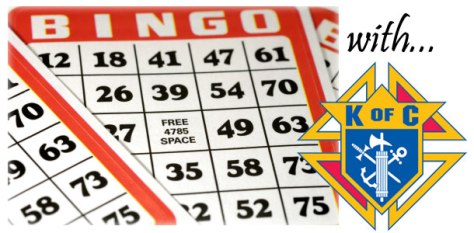 Monday Night Bingo. Early Bird games begin at 6:60pm, regular bingo begins at 7:30pm. At our Lady of Lourdes auditorium 